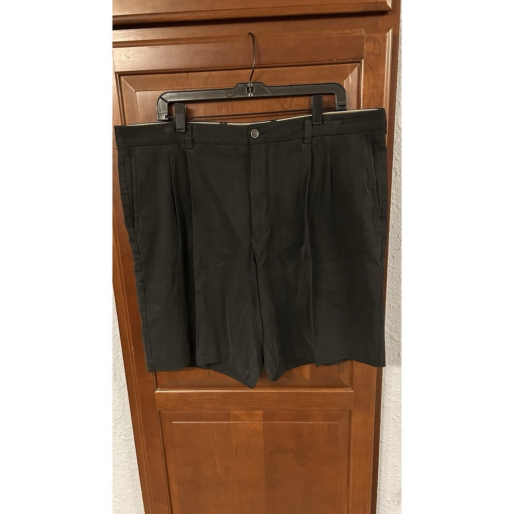 Tommy Bahama Men's 38 Silk Cotton Blend Shorts Black Pleated